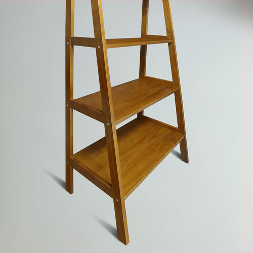 100% Solid Wood 5-Shelf Ladder Bookcase, Standard, 72" H, Chestnut