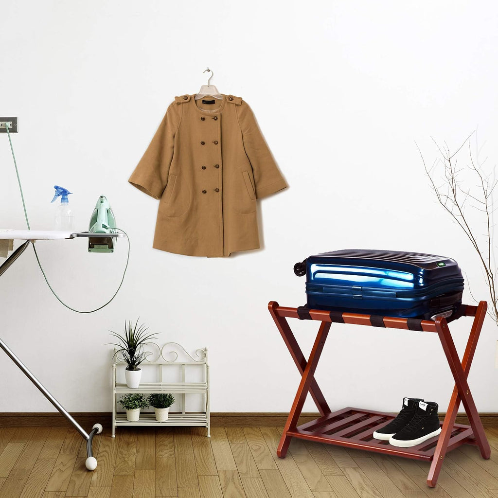 Luggage Rack, Walnut, Solid Wood
