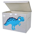 Large Toy Box Storage with Lid, Foldable Fabric Toy Chest Storage for Kids | Toy Organizer Basket, Collapsible Animal Print Storage Bin for Toddlers, Boys and Girls, Playroom, Baby Nursery (Dinosaur)