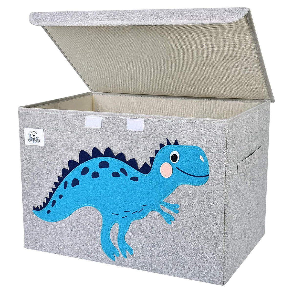 Large Toy Box Storage with Lid, Foldable Fabric Toy Chest Storage for Kids | Toy Organizer Basket, Collapsible Animal Print Storage Bin for Toddlers, Boys and Girls, Playroom, Baby Nursery (Dinosaur)