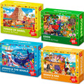 60 Piece Puzzles for Kids Ages 6-8 - 4 Jigsaw Bible Kids Puzzles Ages 4-6 | Christian Religious Puzzles for Kids Ages 8-10 - Noah'S Ark Toy - Tower of Babel - Garden of Eden - Educational Children Gift