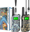 Kids Walkie Talkies, Rechargeable 2 Pack Long Range 2-Way Radios | Toys for Boys Girls 3–12, 48H Battery, Clear Audio, VOX Hands Free, Flashlight, Camping Toy, Hiking, Birthday Christmas Gift