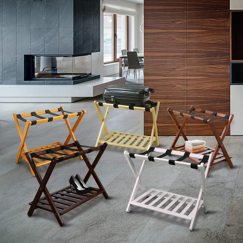 Luggage Rack, Walnut, Solid Wood