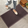 Sturdy Front Door Mat, Absorbent Muddy Dirt Resist Welcome Door Mats Outdoor Indoor, Stain and Fade Resistant, Non-Slip Rubber Backing Low Profile Doormat for Entryway, 30×17, Coffee