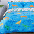 Kids Twin Bedding Sets, Boys Comforter, Blue Dinosaur | Comforter Set with Sheets, Bed in a Bag, 5 Pieces, Soft Microfiber, with Corner Straps, Deep Pocket