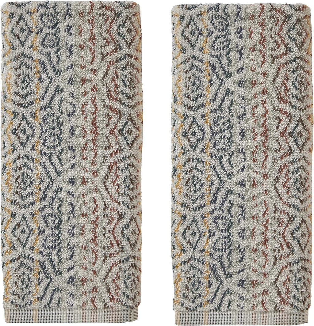 Rhapsody Hand Towel Set-2Pc, Premium 100% Cotton, Spice | 550 GSM Weight. Spa-Level Quality. Soft & Absorbent, Reversible Jacquard. for the Bathroom, Kitchen, Bar or Any Sink Space.
