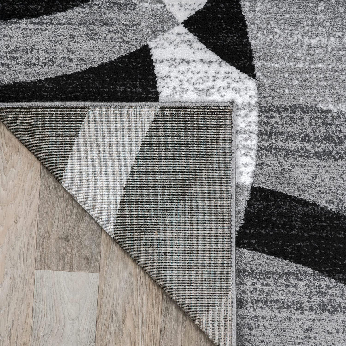 Abstract Circles Contemporary High Traffic Area Rug Gray 6'6" X 9' | Rectangular, Size 6'6" X 9', Living Room, Bedroom, Dining Room, Home Office, Kitchen, Entryway, Hallway, Nursery, Kids Room