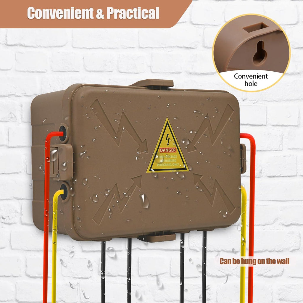 Large Outdoor Electrical Box(12.5X8.5X5Inch),Ip54 Waterproof Outdoor Outlet Covers,Weatherproof Extension Cord Covers Protect Outlet,Plug,Timer,Power Strip,Holiday Light,Brown