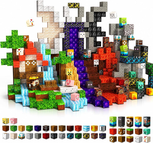 300 PCS 0.8In Magnetic Blocks - Magnet Toys for Kids, Magnetic Building Blocks Cubes, Stacking Magnets, School STEM Toys Birthday Gifts for Boys and Girls Age 3+ Years Old (Theme: Portal)