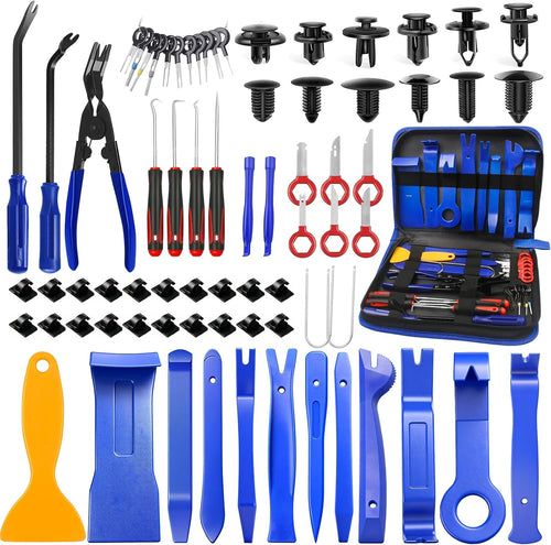 Trim Removal Tool, 120Pcs Car Panel Door Audio Removal Tool Kit, Auto Clip Pliers Fastener Remover Pry Tool Set with Storage Bag