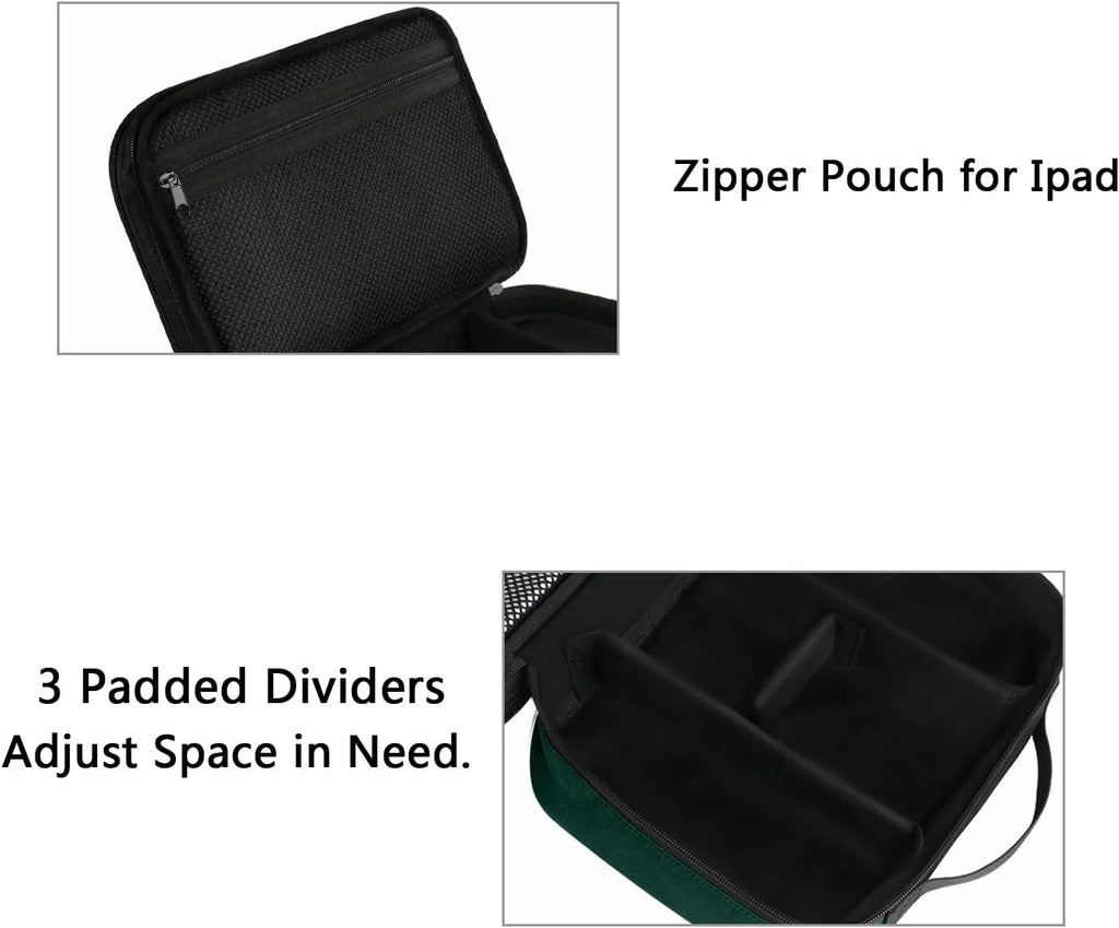 Electronics Travel Organizer, Double Layers Charger Organizer Bag | with Sturdy Handle for Travel Accessories, Tech Gifts for Men and Women, Medium Tech Case for Cable Management, Peacock Blue