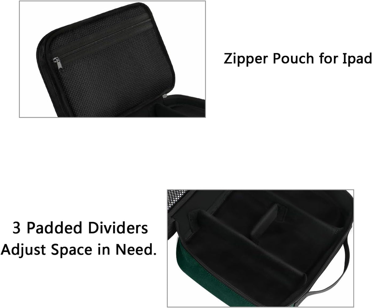 Electronics Travel Organizer, Double Layers Charger Organizer Bag | with Sturdy Handle for Travel Accessories, Tech Gifts for Men and Women, Medium Tech Case for Cable Management, Peacock Blue