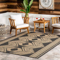 Ranya Dark Grey Geometric Indoor/Outdoor Area Rug, 5' X 8'