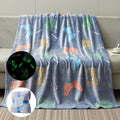 Glow in the Dark Blanket Gamer Controller Gifts for Boys,50"X60" | Gaming Gifts Toys for Teen Son Adult Gamepad Presents,Soft Kids Blankets Gifts for Grandkids Teens for Christmas Birthday