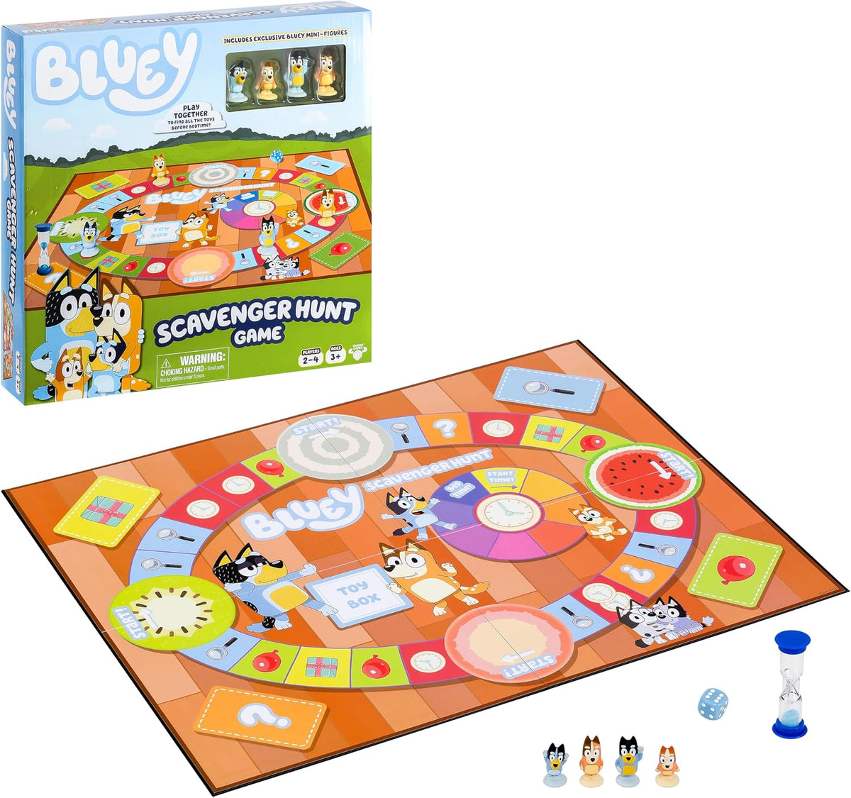 Scavenger Hunt Board Game, Cooperative Play with 4 Exclusive Mini-Figures, Learning Toys for 5+ Year Old, Fun Toy Token Collecting Game