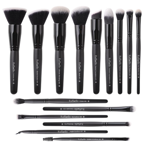 Makeup Brushes 15Pcs Makeup Brush Set Premium Synthetic Bristles | for Powder, Foundation, Contour, Blush, Concealer, Bronzer, Buffing, Eye Shadow Blending Liner