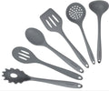 Grey Silicone Kitchen Utensils Set of 6, Non-Stick Heat-Resistant Silicone Kitchen Utensils Set with Steel Inner Core