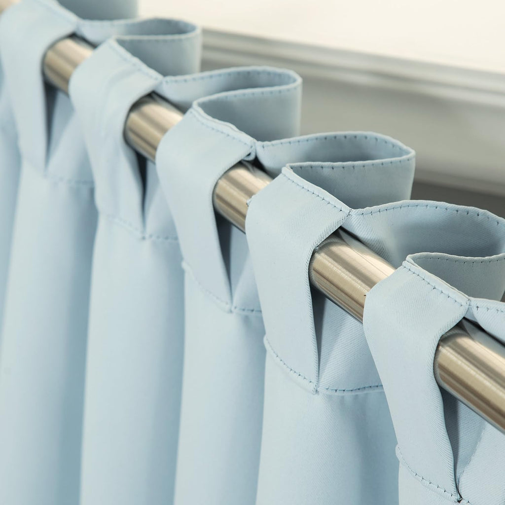 SOLID-72-SKY.BLUE Basic Thermal Insulated Blackout Curtains, Sky Blue