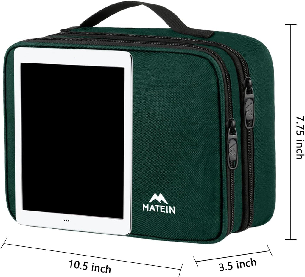 Electronics Travel Organizer, Double Layers Charger Organizer Bag | with Sturdy Handle for Travel Accessories, Tech Gifts for Men and Women, Medium Tech Case for Cable Management, Peacock Blue