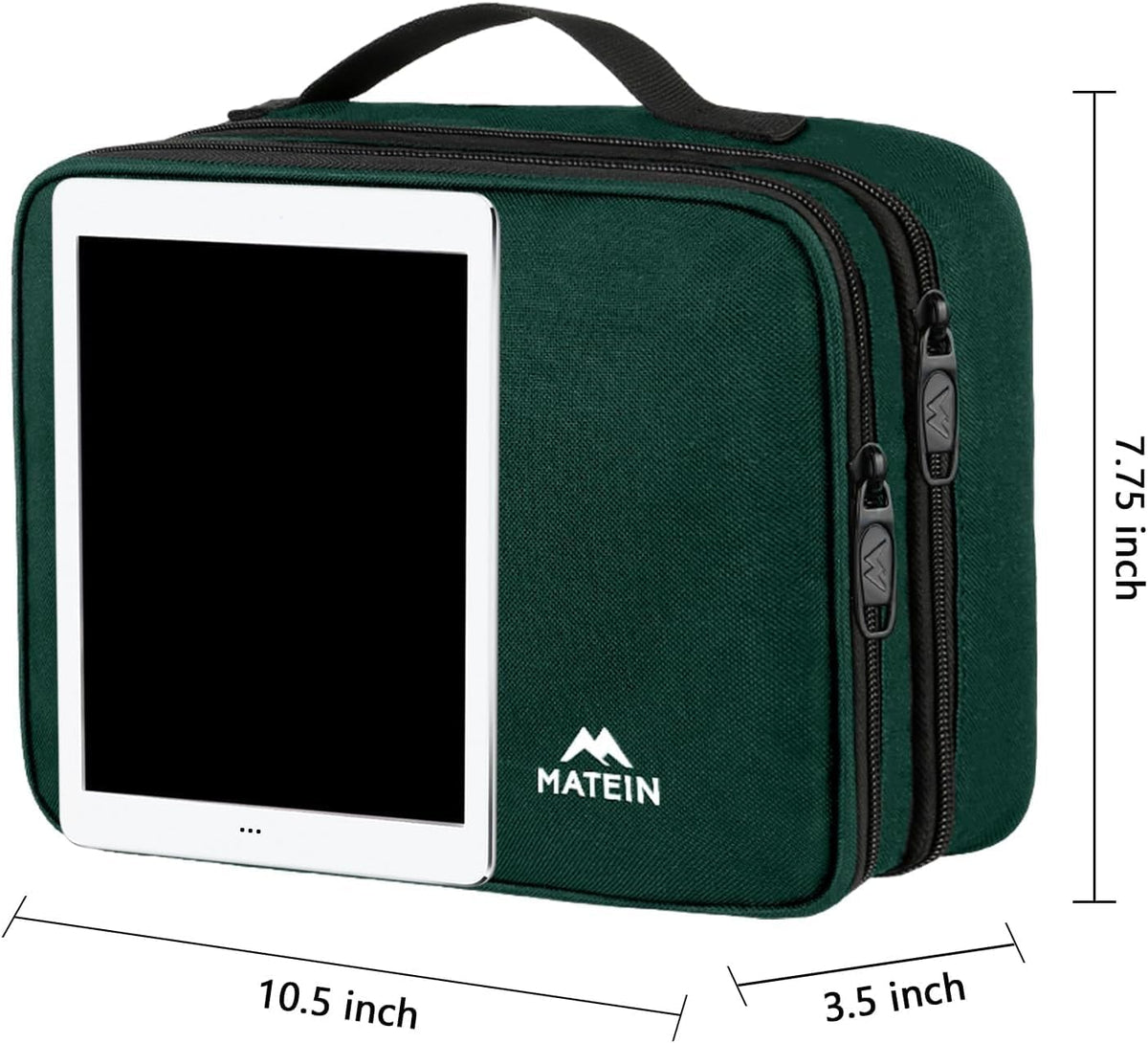 Electronics Travel Organizer, Double Layers Charger Organizer Bag | with Sturdy Handle for Travel Accessories, Tech Gifts for Men and Women, Medium Tech Case for Cable Management, Peacock Blue