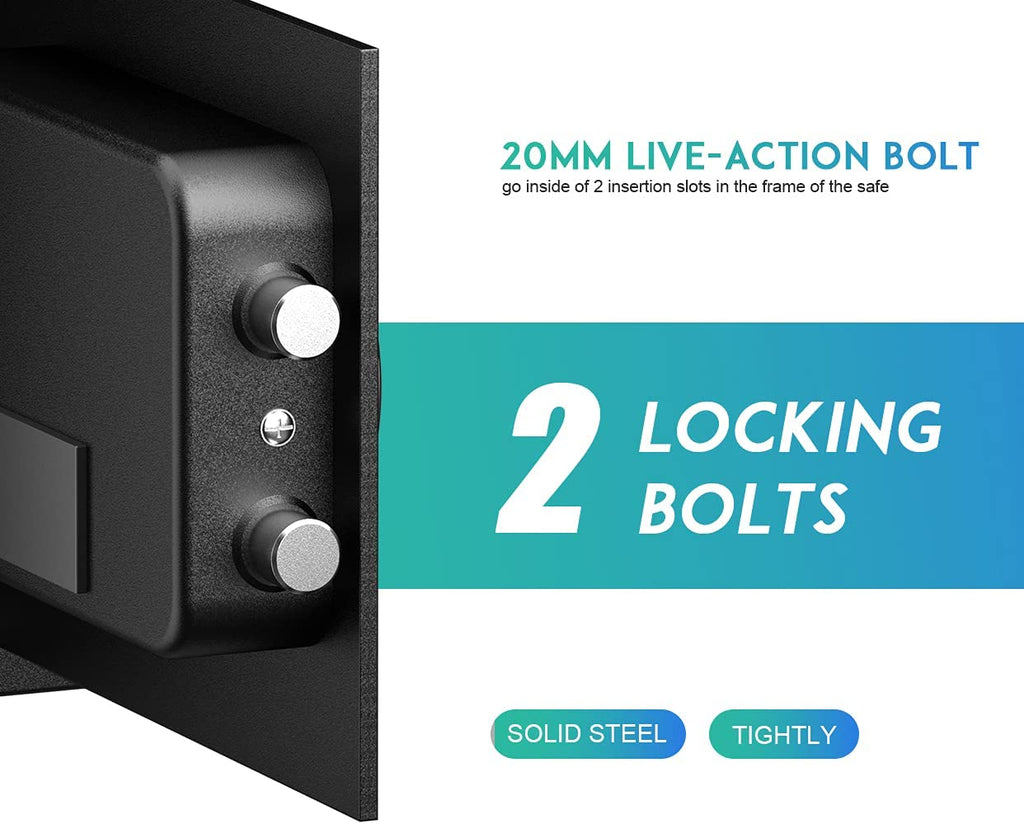 Small Home Safe Box,Personal Safe,Mini Money Safes for Home,0.5 Cuft | Digital Cash Safe with Keys,Electronic Code Lock,Steel Alloy Safe for Documents,Home,Office,Hotel,Business,Jewelry