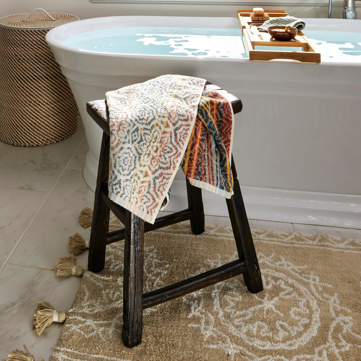 Rhapsody Hand Towel Set-2Pc, Premium 100% Cotton, Spice | 550 GSM Weight. Spa-Level Quality. Soft & Absorbent, Reversible Jacquard. for the Bathroom, Kitchen, Bar or Any Sink Space.