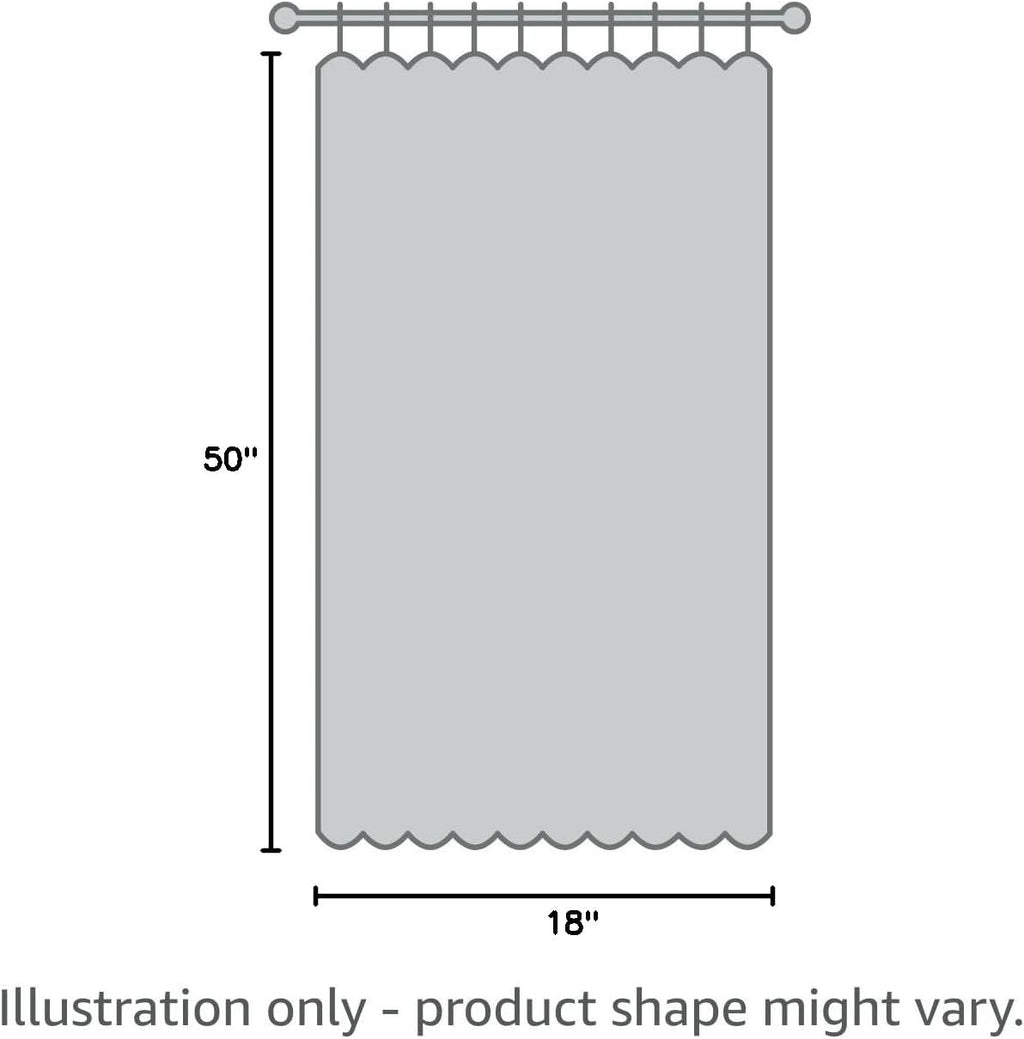 Blue Kitchen Valance Curtain for Living Room Grey Branch Print on Linen Texture Look Window Valance for Bedroom Rod Pocket Window Treatment 1 Panel, 50 X 18 Inches