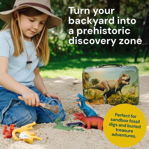 Dinosaur Toys - 12 Realistic 9-Inch Models with Storage Box | 12 Realistic 9In Dinosaur Figures - Multi-Color - Metal Box - Use for Kids Ages 3-7, Boys, Girls & Gifts