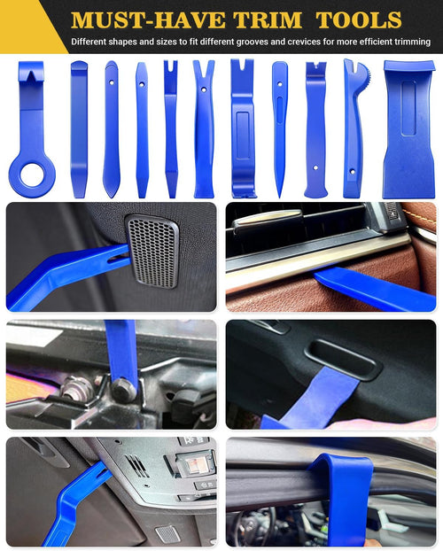 Trim Removal Tool, 120Pcs Car Panel Door Audio Removal Tool Kit, Auto Clip Pliers Fastener Remover Pry Tool Set with Storage Bag